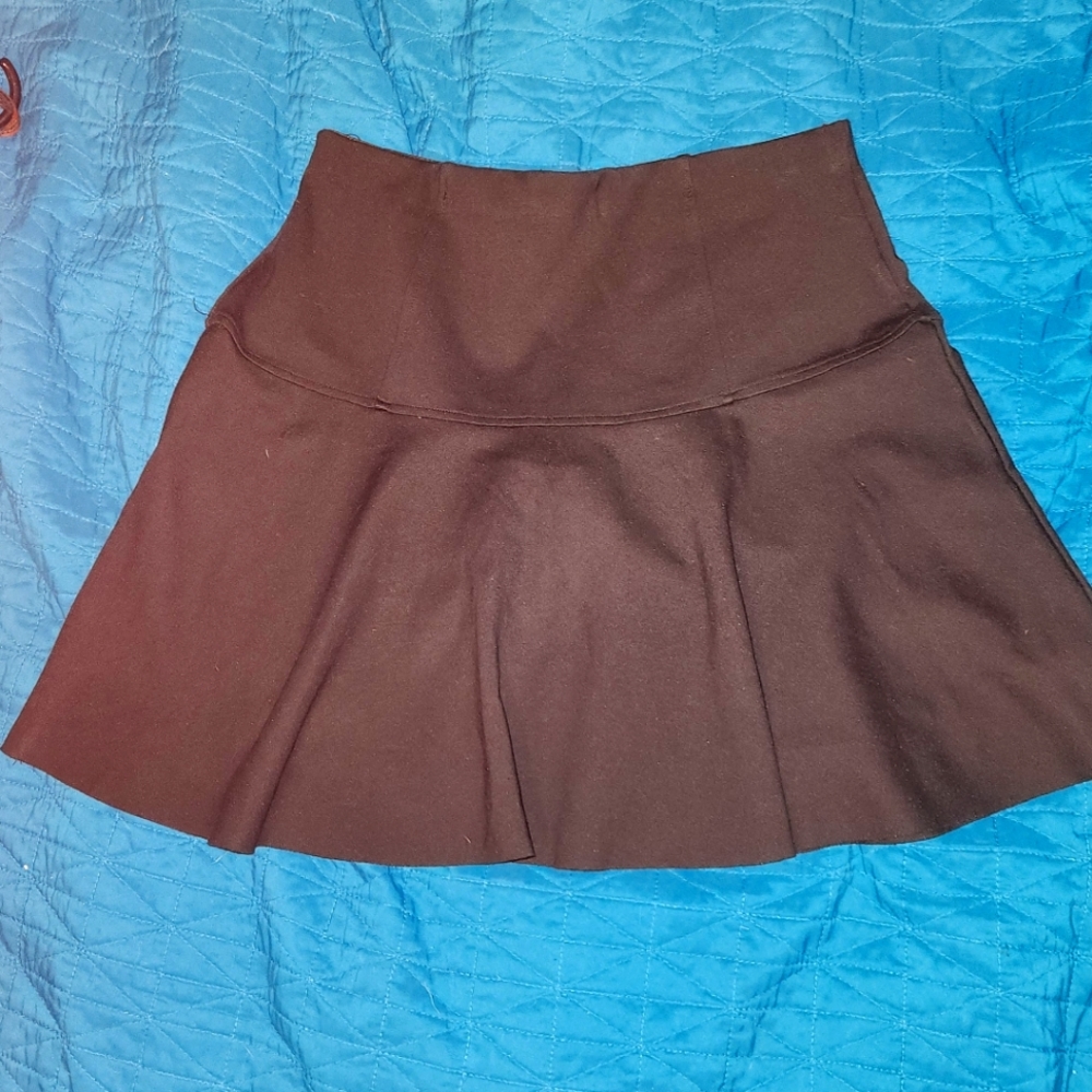 Free People Black Mini Skirt Elastic Waist Stretchy
